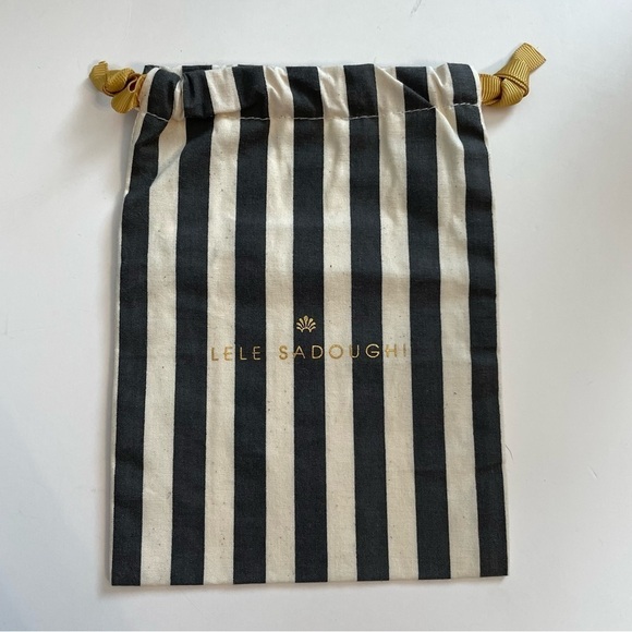 Lele Sadoughi Mini Small Striped Drawstring Dust Bag 7” x 5” - Picture 1 of 5